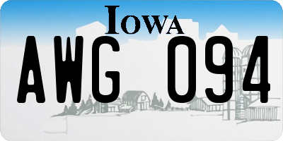 IA license plate AWG094