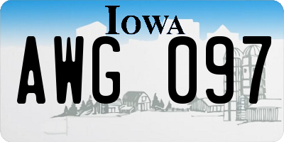 IA license plate AWG097
