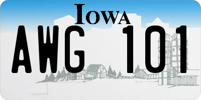 IA license plate AWG101