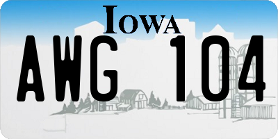 IA license plate AWG104
