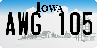 IA license plate AWG105