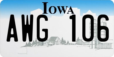 IA license plate AWG106