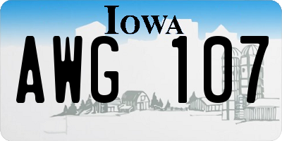 IA license plate AWG107