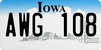 IA license plate AWG108