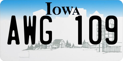 IA license plate AWG109