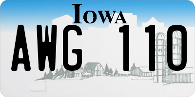 IA license plate AWG110