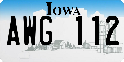 IA license plate AWG112