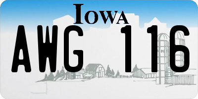 IA license plate AWG116