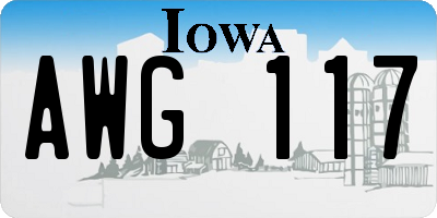 IA license plate AWG117