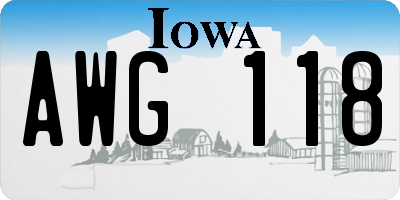 IA license plate AWG118