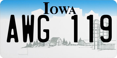 IA license plate AWG119