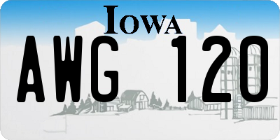 IA license plate AWG120