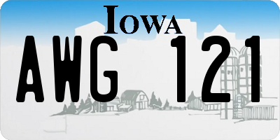 IA license plate AWG121