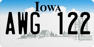 IA license plate AWG122