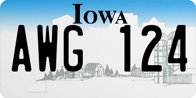 IA license plate AWG124