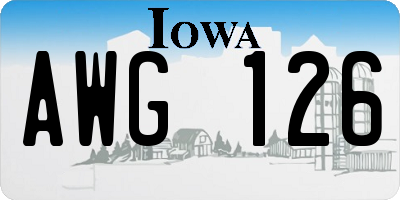 IA license plate AWG126