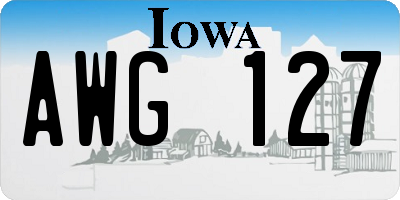 IA license plate AWG127