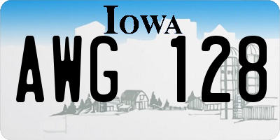 IA license plate AWG128