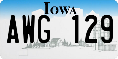 IA license plate AWG129