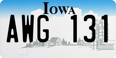 IA license plate AWG131
