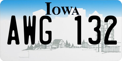IA license plate AWG132