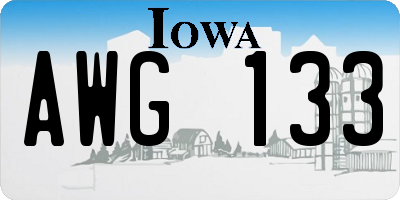 IA license plate AWG133