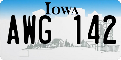 IA license plate AWG142