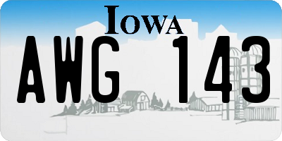 IA license plate AWG143