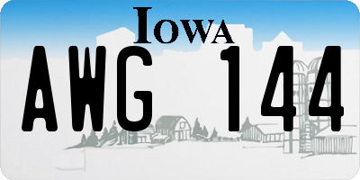 IA license plate AWG144