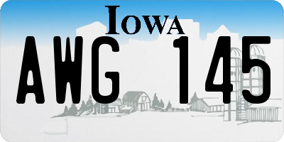IA license plate AWG145