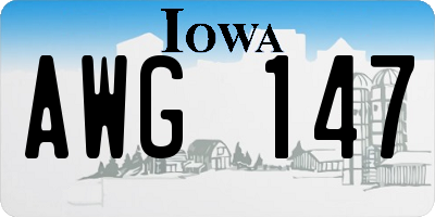 IA license plate AWG147