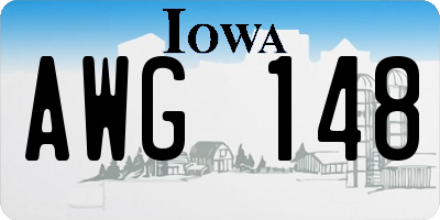 IA license plate AWG148