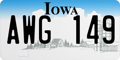 IA license plate AWG149