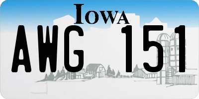 IA license plate AWG151