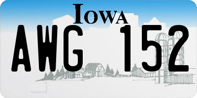 IA license plate AWG152