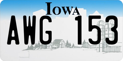 IA license plate AWG153