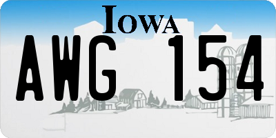 IA license plate AWG154
