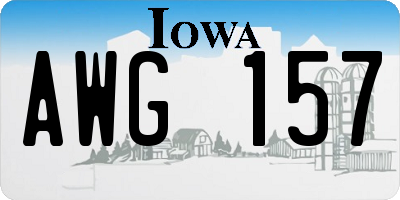 IA license plate AWG157