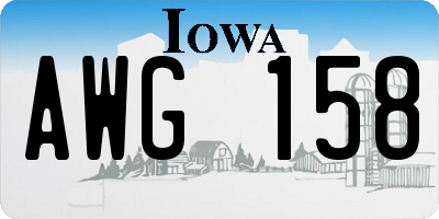 IA license plate AWG158