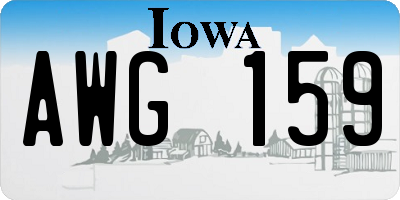 IA license plate AWG159