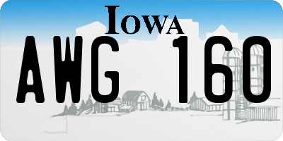 IA license plate AWG160