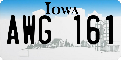 IA license plate AWG161