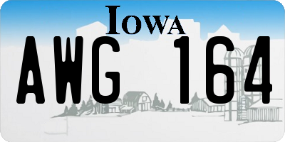 IA license plate AWG164