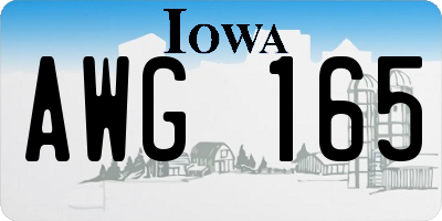 IA license plate AWG165