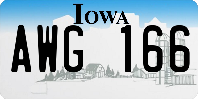 IA license plate AWG166