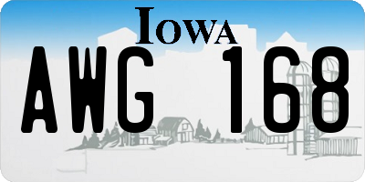 IA license plate AWG168