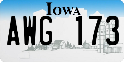 IA license plate AWG173