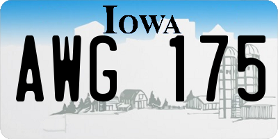 IA license plate AWG175