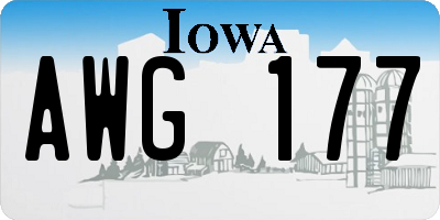 IA license plate AWG177
