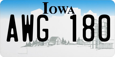 IA license plate AWG180